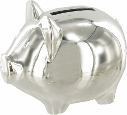 ENG14S- Silver Plated Pig Money Box